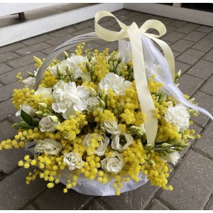 Корзина из мимозы "Сахарная"